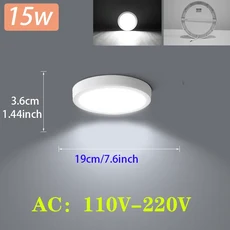올스토어 현대 Led 천장 조명 15/20/30W 패널 비품 AC 110V-220V 룸 거실 주방 홈, 02 White Round 15W, 01 차가운 흰색, 02 1PCS 110V-220V