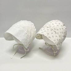 미소KC 펀칭리프보넷모자<br><화이트/연베이지><br>*FREE(43~48cm)*