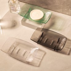 투명비누받침대 투명 비누받침 욕실 비누받침대 컵 받침대 세트 부착형 비누받침대 원형 비누받침대 무타공 비누받침대 매립형 비누받침대 손잡이 비누받침대 세면대 비누받침대, 녹색, 1개