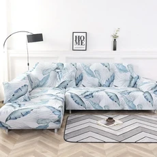소파 커버 탄성 소파 슬립 커버 Chaise Longue 단면 코너 소파 커버 케이스 가구 1/2/3/4 Seater Housse Canapé, [04] 4-Seat 235-300cm 1PC, 색상 14, 1개