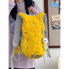 登山包女輕便爬山裝備揹包運動健身旅遊雙肩包設計感戶外騎行徒步, 黃色承重加強版【整體加厚加固耐用】,雙肩包無掛件