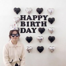 까사루미 미니 하트 생일파티용품 풍선세트, 1세트, 실버왕관세트