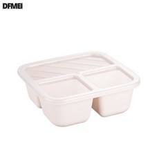 DFMEI 簡約學生飯盒可進微波爐加熱上班族便當盒女生輕食減脂分隔午餐盒, 1個, 正方750ML-無餐具款【裸裝】:藍色
