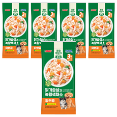 이나바 강아지 녹황색 파우치 QDR-144, 혼합맛(닭가슴살/채소/닭연골), 180g, 5개