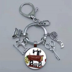 재봉틀 가위 자자르기용 자 커브형 유리 열쇠고리 재단사 선물, 1개, 11. Silver5