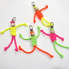 맘아트 DIY 마크라메 매듭인형 키링 만들기 1인 키트 걱정인형, 형광, 1세트
