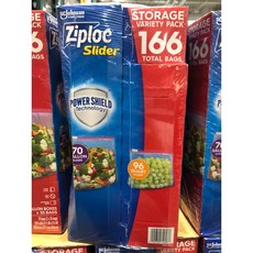 Ziploc Slider 拉鍊式保鮮夾鏈袋 Storage Variety Pack 大70個+小96個 代購, 1個