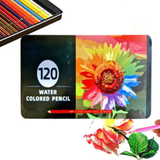 시스슈 전문가용 학생 수성 컬러 색연필 금속 케이스 세트, 1세트, 120색