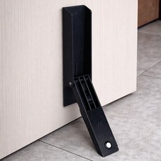 PUREGO 무타공 원터치 도어스토퍼 현관문 말굽 말발굽, 블랙, 1개