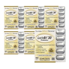 캘리포니아골드뉴트리션 CGN 락토비프 프로바이오틱스 300억 유산균, 60정, 6개