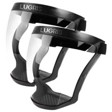 루그리 방호용 공사용 페이스 쉴드 고글 투명 마스크 2P, 1개입, 2개, 블랙