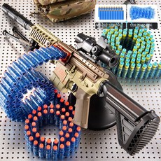 게틀링건 소프트건 장난감 기관총 서바이벌 선물용, 1개, 64 소프트 24탄 지지대 있음