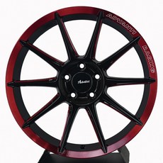 Advanti ADV-43A 鑄造 17吋 5孔100鋁圈 麗車坊-提升操控性與風格, 亮黑車邊肋骨銑削+紅, 1個