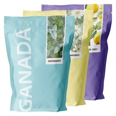 가나다 티백 허브차 3종 (총 75티백), 1세트, 얼그레이+캐모마일+페퍼민트