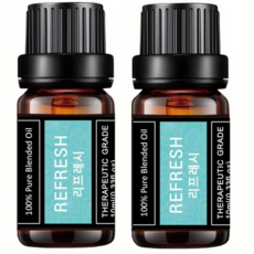 레노포프 천연 에센셜오일 & 블랜딩오일 35종 테라퓨틱등급, 2개, 34.리프레쉬(청량/집중력강화), 10ml