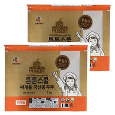 CJ 튼튼스쿨 찌개용 국산콩 두부 3kg, 2개