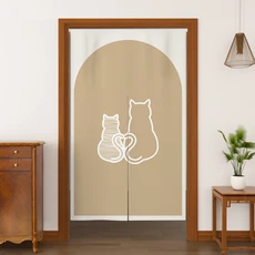 노렌 도어 커튼 주방 웨이브 패턴 이자카야 데코 도어웨이 입구 린넨, 80x150cm, 옵션 1, CLX01015