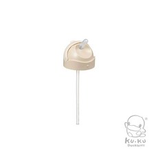 KUKU酷咕鴨 寬口奶瓶滑蓋吸管組 奶瓶握把 奶瓶萬用儲乳蓋二入組 寶寶學飲配件, 1個, PPSU 奶瓶滑蓋吸管組-杏
