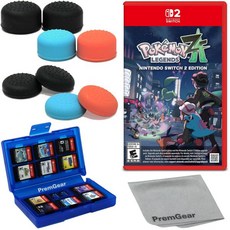 포켓몬 전설 닌텐도 스위치 2 에디션미국 버전용 Z-A PremGear 엄지 그립8팩 3색 높이 2개 - 3mm 7mm 24 슬롯 게임 카드 홀더 및 클리닝 천 포함