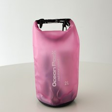블루씨티 물놀이 수영장 다용도 방수 2L 반투명 드라이백 파우치 가방, 핑크