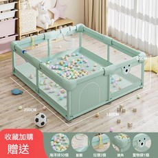 遊戲安全圍欄 兒童圍欄 嬰兒圍欄 安全柵欄 全新升級加厚安全門欄 幼兒圍欄 寶寶室內透氣圍欄 圍欄 門欄, 碧溪綠-180*200