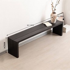 원목벤치의자 북유럽스타일 모던 월넛 가정용 식탁의자 실내벤치 인테리어, 120x35x45V 면 광택 블랙
