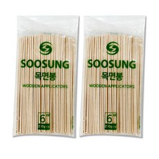 모완비 수성 목면봉 6인치(15cm) 솜없는면봉 우드스틱 낱개, 2개