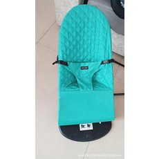 접이식 흔들 의자 침대 신생아침대 신생아, 연 그린 다이아몬드+나무 구슬