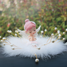 女神款汽車擺件 網紅可愛女生車飾 創意高檔車載娃娃, 娃娃+白珍珠-小毛墊