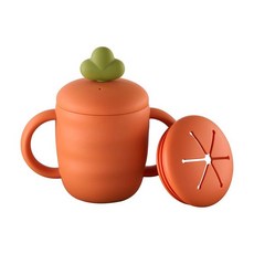 C온스y Rock 2-in-1 실리콘 유아용 빨대 컵 스낵 뚜껑 포함 아기와 유아를 위한 BPA 프리 트레이닝 컵, 2 in 1 Cup