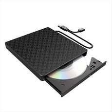 다기능 외부 CD/DVD 드라이브 버너 SD/TF 및 USB3.0 슬롯 PC 노트북을위한 광학 드라이브, 검은색, 1개