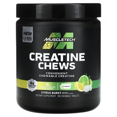 MuscleTech 크레아틴 츄 시트러스 버스트 츄어블 정제 90정(1정당 1g) MuscleTech (머슬테크), MuscleTech, 크레아틴 츄, 시트러스 버스트,, 1개