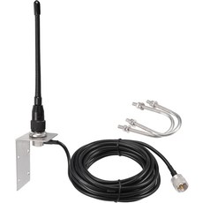 빙푸 마린 VHF 라디오 외부 안테나 156-163MHz PL259 남성 L 마운트 브래킷 16.5피트 5m RG58 동축 케이블 포함 ATV 아마추어 모바일 햄