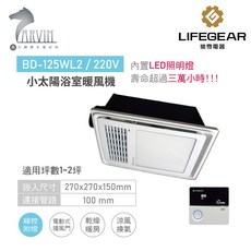 樂奇 小太陽暖風機 BD-125WL1/BD-125WL2 線控型 附LED內建照明燈, BD-125WL2 220V, BD-125WL2 220V