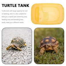 1세트 플라스틱 거북이 수조 누수 방지 대용량 파충류 사육 상자 먹이주기 서식지 먹이 애완동물