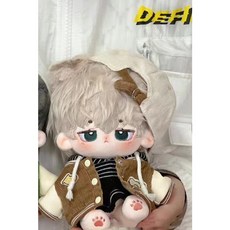 모카돌 20cm 솜인형 옷 골덴 야구점퍼, 브라운, 1개