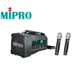 MIPRO MA-100 單頻道/MA-100D 雙頻道 喇叭 麥克風 手持音箱, 1個, MA100D 雙頻道((搭配兩組麥克風,手握式麥克風
