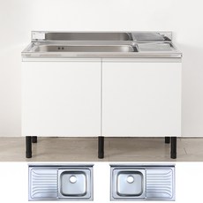 리즈하임 싱크대 조립 완제품 개수대 점보볼 중앙볼 좌볼 우볼 600~1200, 1100개수대(좌볼)_화이트