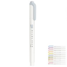 제브라 마일드라이너 파스텔 컬러 형광펜트윈 WKT7 낱색 다꾸펜 일러스트펜, ML 쿨그레이(MCGR)