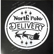 North Pole DELIVERY 造型簍空模板 DIY 聖誕裝飾, 1個, ST-CIR-0026