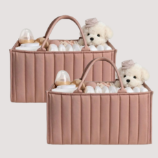 디디햅 기저귀 바구니 사각 누빔 1+1, 핑크, 2개