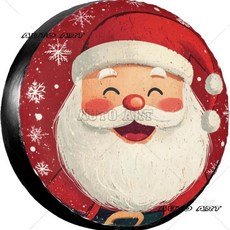 레드 산타클로스 스페어 타이어 커버 트레일러 트럭용크리스마스 귀여운 휠 방수 핏 캠퍼, 1개, 6. 6