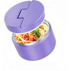 핫푸드 키즈용 12온스 수프 써모 진공 단열 식품 병 트위스트 프리 누수 방지 스테인리스 스틸 와이드 입 점심 용기(블루), Purple