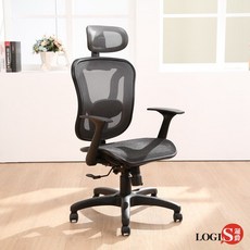 LOGIS 電競椅 工學椅 透氣網布 可調頭枕 台灣製造 DG270, 灰色,坐墊(單層)