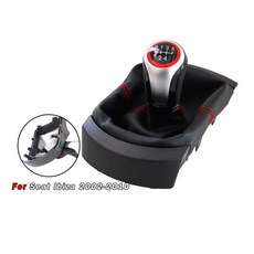 시트 자동차 기어 헤드 수동 변속 핸드볼 레버 먼지 커버 액세서리 긁힘 방지 및 미끄럼, 01 Red Line 6-speed