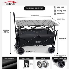 아웃도어 캠핑 카트 야외 웨건 트레일러 접이식 캠핑카, 1개, Q. 테이블 세트 오프로드 요야 요야 롤 테이블