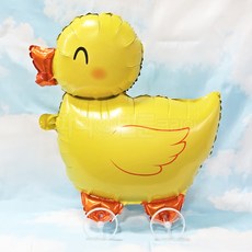 바퀴 달린 동물 산책 풍선 파티 놀이공원 장식, 1개, 소형 오리 옐로우