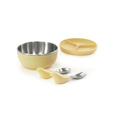 CYD Terra Picaboo 布咔寶學習餐具 多款可選, 1個, 餐具組合｜吸盤碗+湯叉組｜金盞花黃