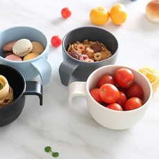 플라스틱 전자렌지가능 손잡이형 아기 이유식용기 한끼 밥공기 밥그륵 키즈 위생적, 그레이, 상세페이지참조