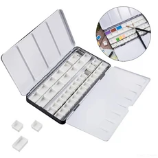 엘 ​ Onely Finger 빈 수채화 통 팔레트 페인트 케이스(하프 팬 26개 및 풀 팬 14개 포함), 01 Black